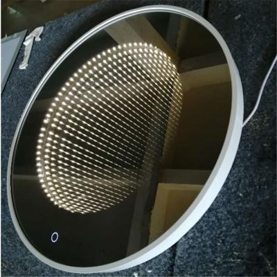 China Bright Foshan View LED Tunnel Mirror White Framed LED Light Infinity Mirror Bathroom Mirror for sale