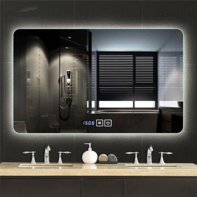 China Backlit Magnifying Square Make Up LED Backlit Bath Mirror For Bathroom Mirror With Lights Around Edge for sale