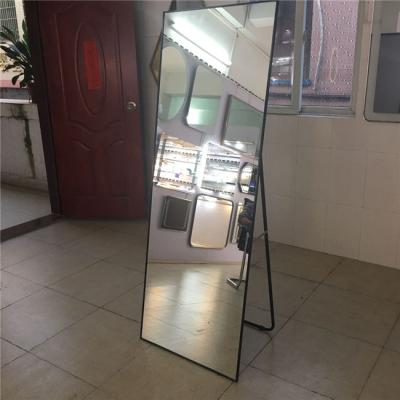 China Eco-friendly Black Floor Standing Shop Fabric Living Room Wall Decor Mirrors Integral View Mirror for sale