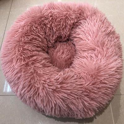 China Sustainable Durable Fluffy Pet Bed Soft Plush Donut Pet Beds For Dog Cat for sale