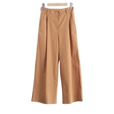 China Breathable EVERGLOW-Ladies Cotton Blends Wide Leg Waist Belted Casual Fit Pants for sale