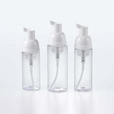 China 40ML 50ML 80ML 28mm Clear Round Cosmetic Plastic External Spring Foam Pump Bottle for sale