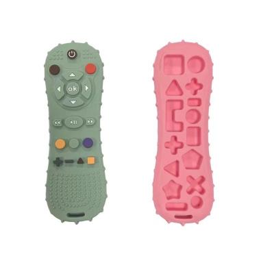 China Toy Wholesale Remote Control Shape Soft Silicone Baby Teether Food Grade Toys BPA Free Sensory Soft Chew For Baby for sale