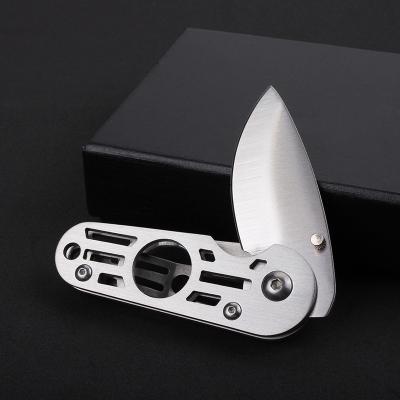 China 2021 Amazon Hit Minimalist 2 in 1 Multifunctional Stainless Steel Cigar Cutter Knife Pocket Travel with Cigar Punch for sale