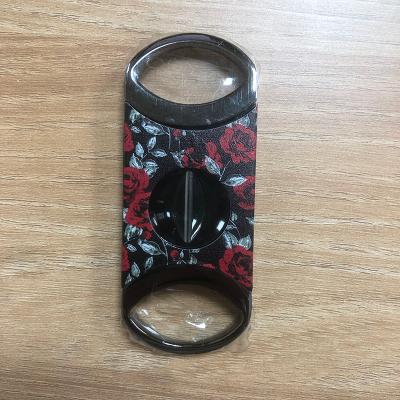 China Modern Customer Logo Cigar Single Blade Metal Professional Custom Cutter V Cut With Custom Models Hot Sale Cigar Cutter for sale