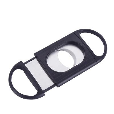 China High Quality Minimalist Portable Cigar Accessories Custom Durable Black Plastic Cigar Cutter Knife for sale