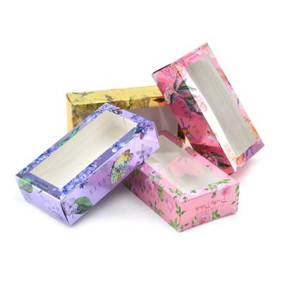 China Recycled Materials Paper Box Luxury Soap Packaging Boxes With Clear Window for sale