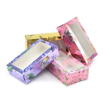 China Recycled Materials PVC Window Paper Packaging Boxes Custom Gift Box For Soap for sale