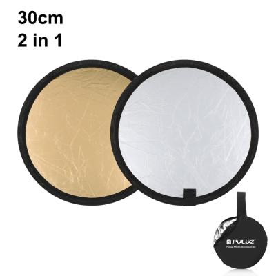 China Fast delivery time factory price PULUZ 30cm 2 in 1 silver/gold folding photo studio reflector board for sale