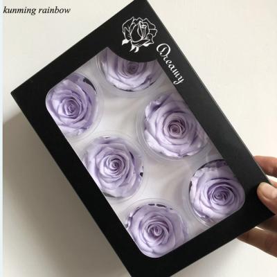 China Real Flower Rose Head Preserved Long Lasting Rose For Wedding Eternal Decoration 6cm preserved rose flowers for sale