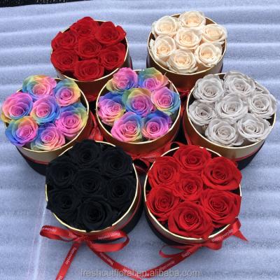 China Real and Natural Touch 2022 Eternal Rose Box of Flowers Decorative Eternal Rose Box Preserved Flowers Gift In for sale