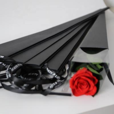 China real single natural preserved rose stems in black gift boxes for valentines day 2-3cm for sale