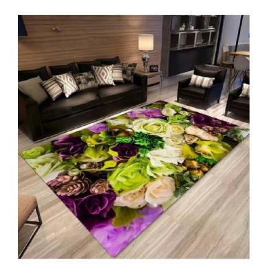 China European And American Style 3d Floral Shaped Carpet Cover Printed Rose Flower Carpet for sale