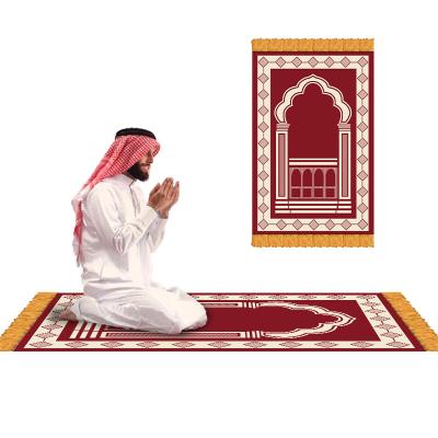 China Wholesale price washable anti slip karpet masjid muslin hot selling prayer mat printed mat for sale