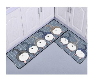 China Floor Modern Polyester 3d Print Cartoon Washable Custom Anti Slip Carpet For Kitchen for sale