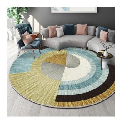 China Washable polyester 3d printing home luxury round rug for living room for sale