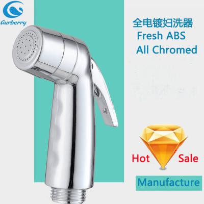 China Without referral cool ABS material all chromed shattaf toilet bidet with brass insert in color box packing for sale