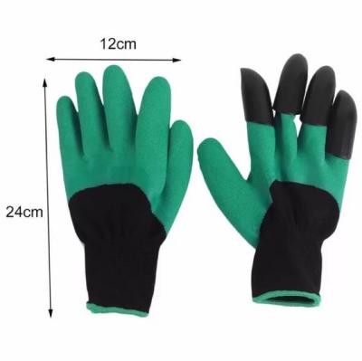 China Modern Wholesale Waterproof Breathable Garden Tools Excavate Digging and Planting Garden Gloves with Claws for sale