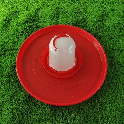 China Lightweight Red Circular Poultry Feeding Tray Durability for Farms/ Retail for sale