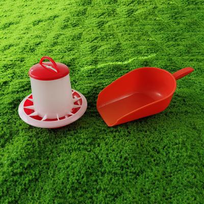 China Durable Orange Plastic Feeding Tools Poultry Feeder Easy To Clean Eco Friendly Scoop For Animals for sale