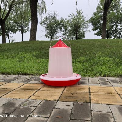 China Automatic Plastic Chicken Feeder Capacity 12L Red With Lid for sale