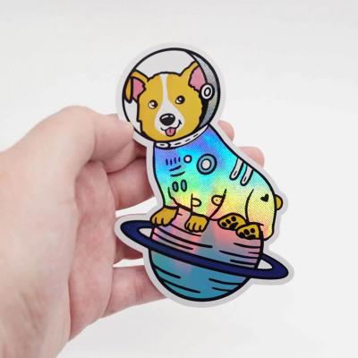 China Waterproof Custom Hologram Vinyl Stickers Storage Around Label Sticker Die Cut Holographic Printing for sale