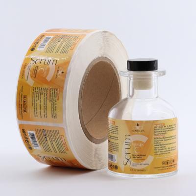 China Custom Printed Logo Sticker Waterproof Self Adhesive Vinyl Roll Bottle Packaging Labels Custom Stickers for sale
