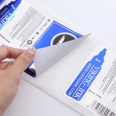 China Waterproof No Moq Custom Printed Logo Vinyl Roll Bottle Packaging Labels Sticker Waterproof Self Adhesive for sale