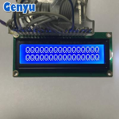 China 16x2 LCD Display Module Caracter 1602 STN Fundo azul Luz de fundo branca à venda