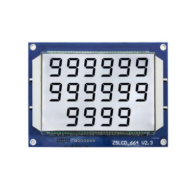 China 4.8V Pantalla de LCD electrónica 664 Dispensador TN Segmento 130PIN luz de fondo blanca en venta