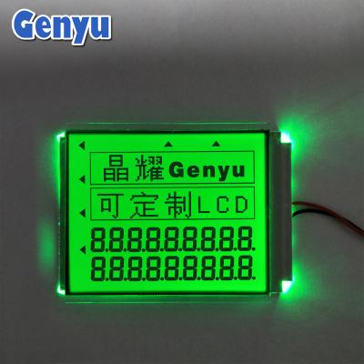 China 8.0V Painel LCD personalizado STN Dígitos pretos Luz de fundo verde Para balanças eletrônicas à venda