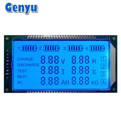 China Modulo de exibição de segmento LCD personalizado HT1621 TN Luz de fundo azul positiva para carregador à venda