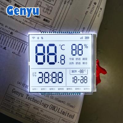 China Pantalla LCD personalizada cuadrada HTN con luz de fondo blanca Pantalla LCD termostática en venta