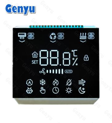 China 3.5 pulgadas de forma cuadrada VA 3 dígitos de siete segmentos de pantalla 19 PIN termostato pantalla LCD en venta