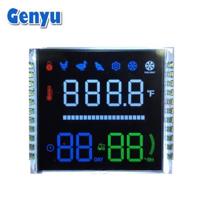 China Dígitos de color 7 segmentos de pantalla LCD VA 22PIN luz de fondo blanca para incubadora de huevos en venta