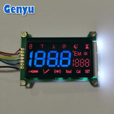 China Blue Segments VA LCD Module Black 5V LCD Display White Backlight With PCB for sale