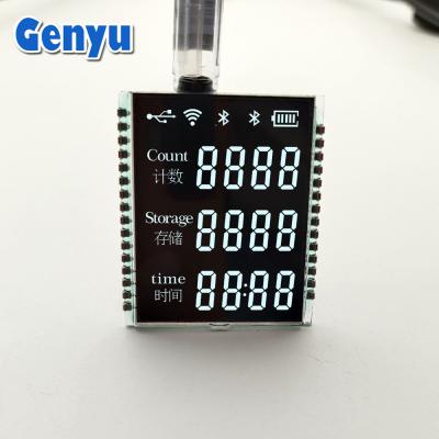 China Small Size Vertical Alignment Display 3 Line 4 Digits Black Segment Screen 3.3V 30PIN for sale