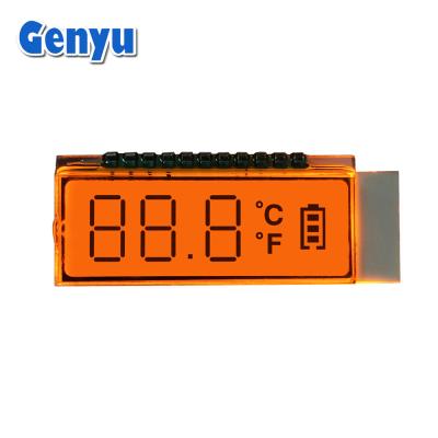 China Segmento TN pantalla LCD personalizada 2 colores luz de fondo LED para el arma de temperatura en venta