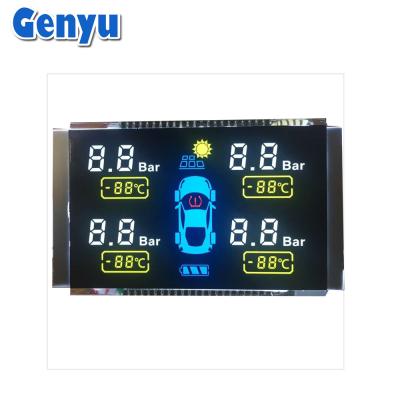 China VA Segmented LCD Display Black Screen Module COB+PIN For Car Tire Pressure for sale