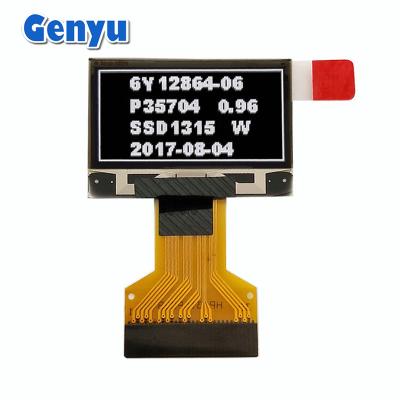 China Gráficos en blanco Pantalla OLED de 0,96 pulgadas 128 * 64 puntos 0.5mm Conector FPC de 30 pines en venta