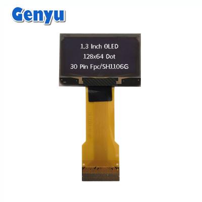 Cina Display OLED a caratteri bianchi da 1,3 pollici 128x64 punti SH1106 30PIN FPC Connector in vendita