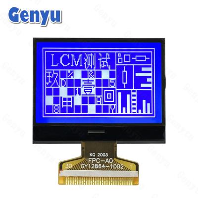 China 1.9 Zoll STN Blau 128x64 LCD-Display 30PIN FPC 8-Bit Parallel für Wasserversorger zu verkaufen