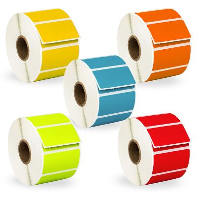 China 500 Sheets Waterproof Colored Label Sticker Thermal Label by Roll Sticker Size Self Adhesive Barcode Shipping Address Mailing Label for sale