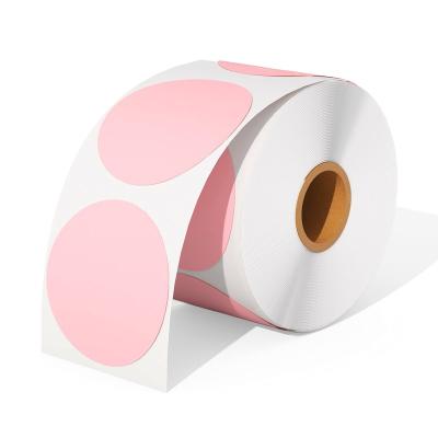 China Custom Printing 2inch 50mm Rose Waterproof Self Adhesive Waterproof Thermal Sticker 600pcs/Roll for sale