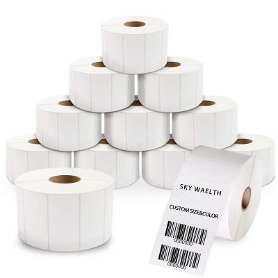 China 4x6 inch 100x150mm waterproof custom thermal packing slip label address barcode label thermal stickers a6 paper label for sale