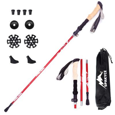 China Aluminum EVA Promotional Outdoor Walk Ultralight Trekking Walking Hiking Climbing Sticks Increasing Stick for sale