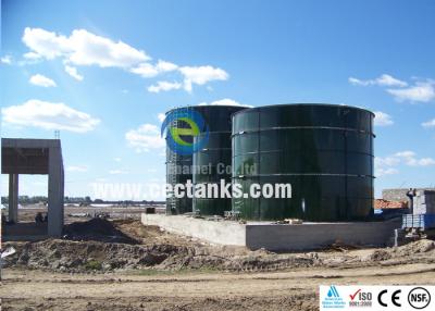 China Enamel Biogas Septic Tank / Storage Tank With Double Membrane Roof 6.0Mohs for sale