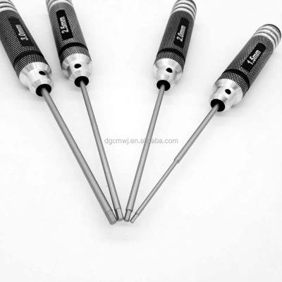 China 4PCS Hex Screwdriver Tool 1.5/2.0/2.5/3.0mm Aluminum White Steel Driver Wrench - Black for sale