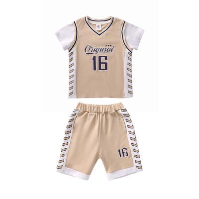 China Casual kids fashion boys clothes sets 4-13 years old short sleeve T-shirts + shorts basketball suits kids clothing 2021 for sale