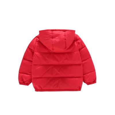 China Anti-wrinkle Solid Color Round Neck Thin And Light Children Clothing Leisure Winter Down Padded Jacket With Hood for sale